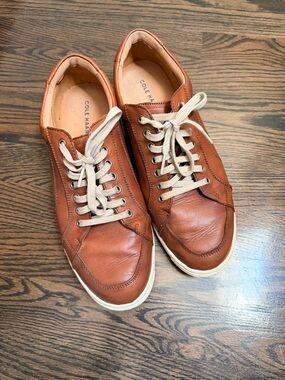 Cole Haan Men's Tan/Brown Leather Lace-Up Sneakers